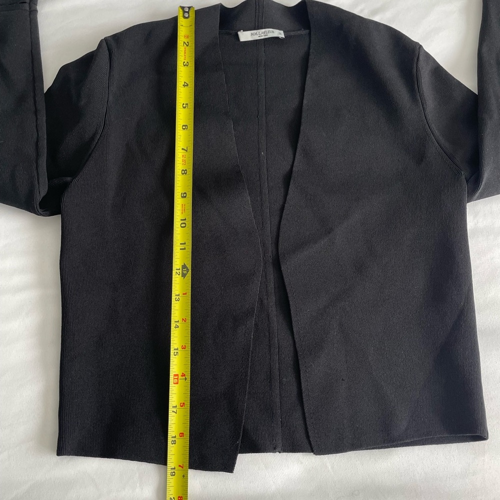 MM Lafleur "Sant Ambroeus" Jardigan Black Cropped Open Front Cardigan Jacket - Picture 16 of 17